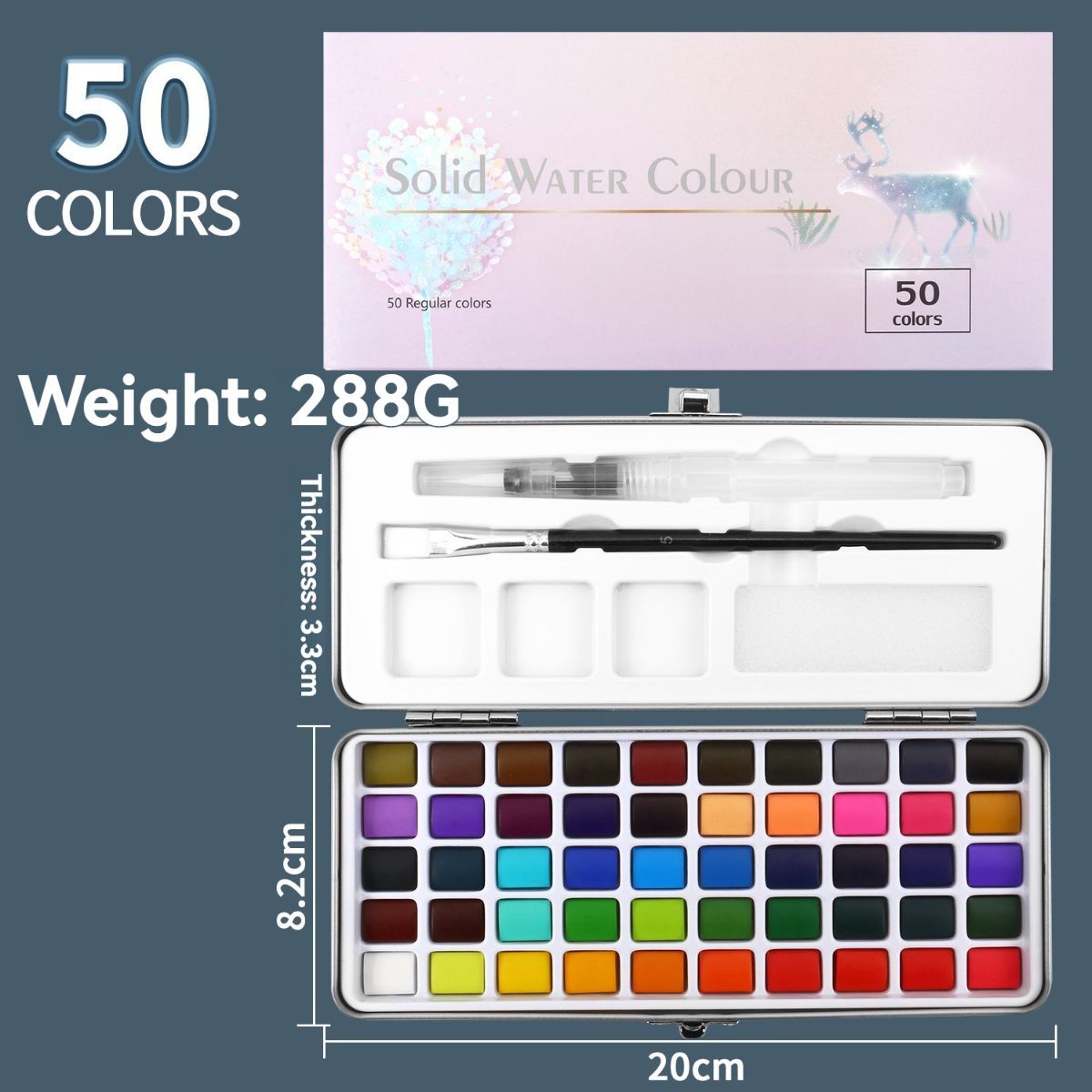 solid water colour paint set, watercolour painting supplies, art supplies, multiple colour options, painting set, Australian artist supplies, watercolour kit, hobby paints - Multi-color - Size 100Color