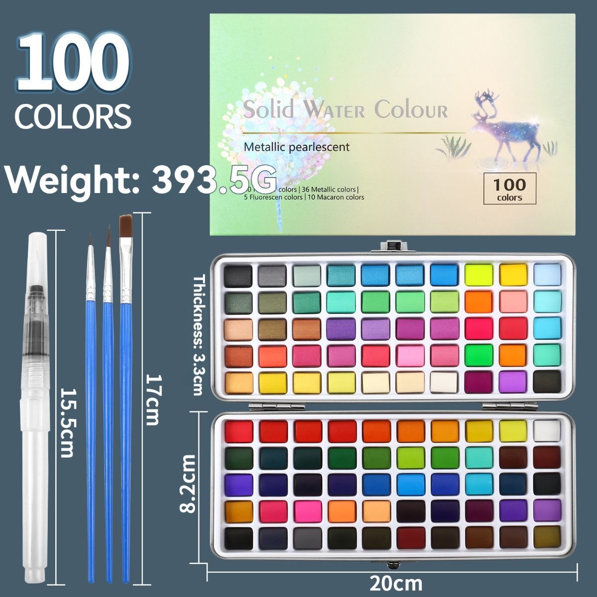 solid water colour paint set, watercolour painting supplies, art supplies, multiple colour options, painting set, Australian artist supplies, watercolour kit, hobby paints - Multi-color - Size 72Color