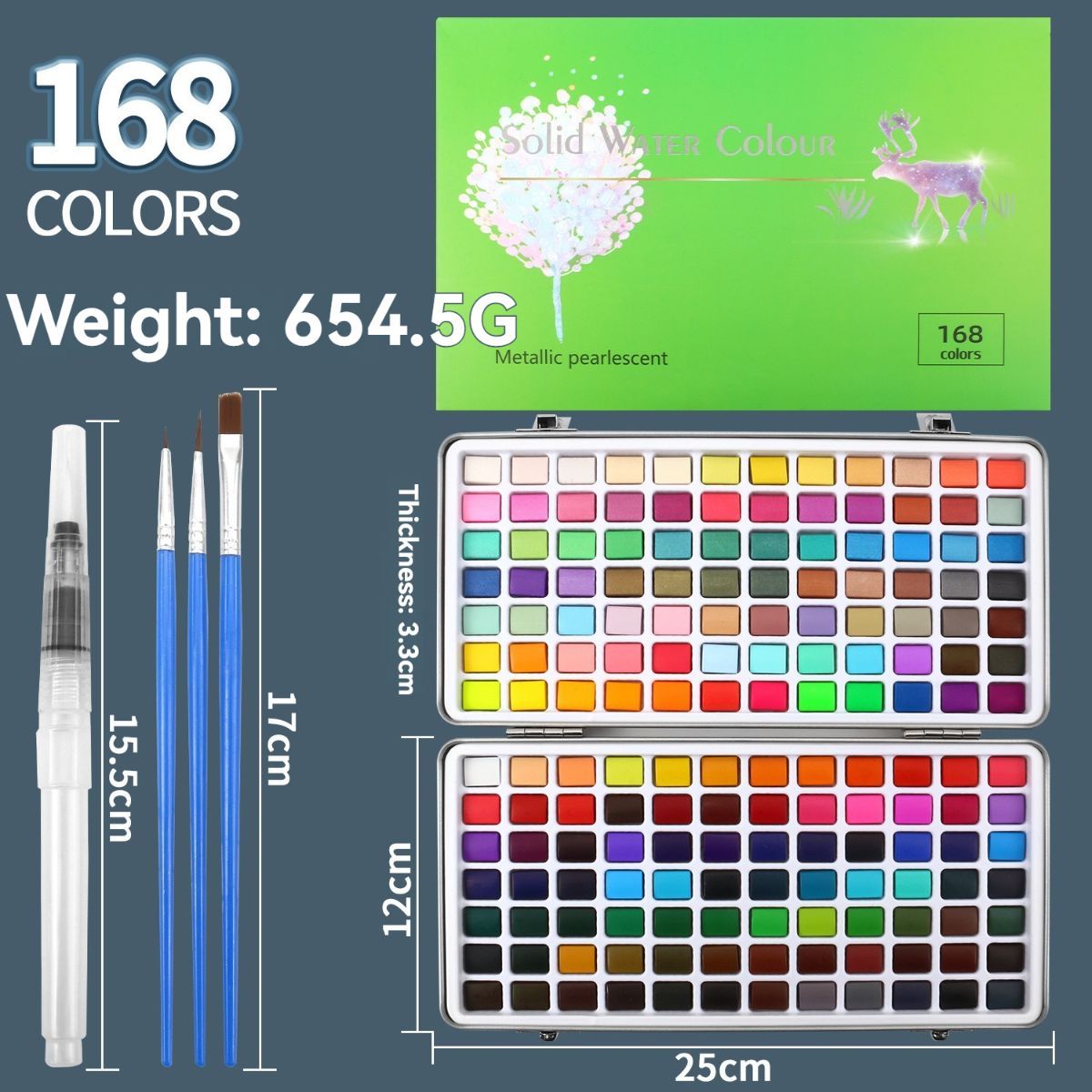 solid water colour paint set, watercolour painting supplies, art supplies, multiple colour options, painting set, Australian artist supplies, watercolour kit, hobby paints - Multi-color - Size 90Color