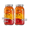 large capacity food storage jar, food-grade glass jar, airtight storage jar, pickle jar, grain storage, snack storage, tea storage, pantry organisation, Australian kitchen - Clear - Size 32oz-2pcs