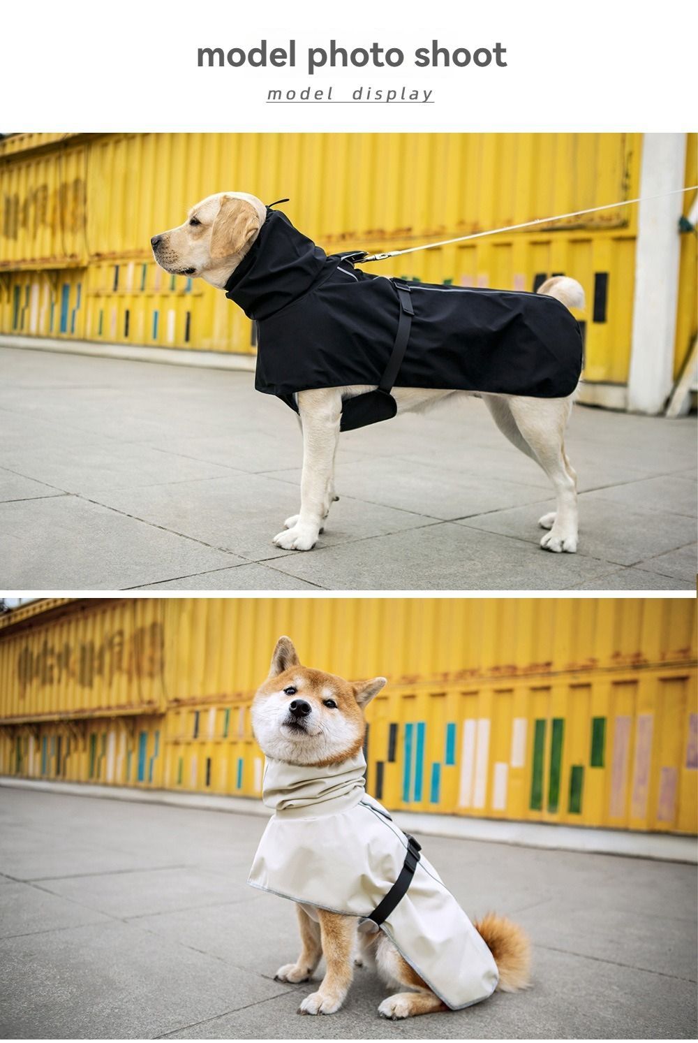 Waterproof Dog Poncho Reflective Dog Cape Dog Rainwear Pet Waterproof Clothing - Beige - Size 2XL-8-12kg