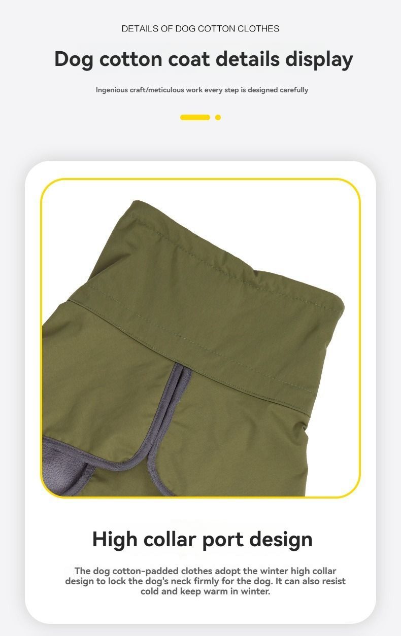 Dog Coat Warm-Lined Waterproof Medium-Large Dog Reflective Dog Coat Winter Dog - Dark Green - Size XS-7.5-11kg
