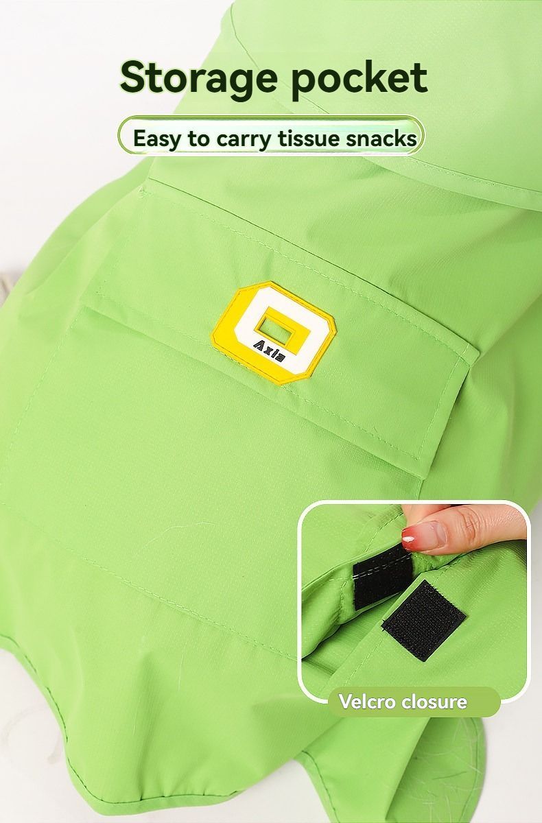 Dog Raincoat Shiba Inu Raincoat Corgi Raincoat Frog-Themed Dog Clothing - Green - Size S-7.5-12kg