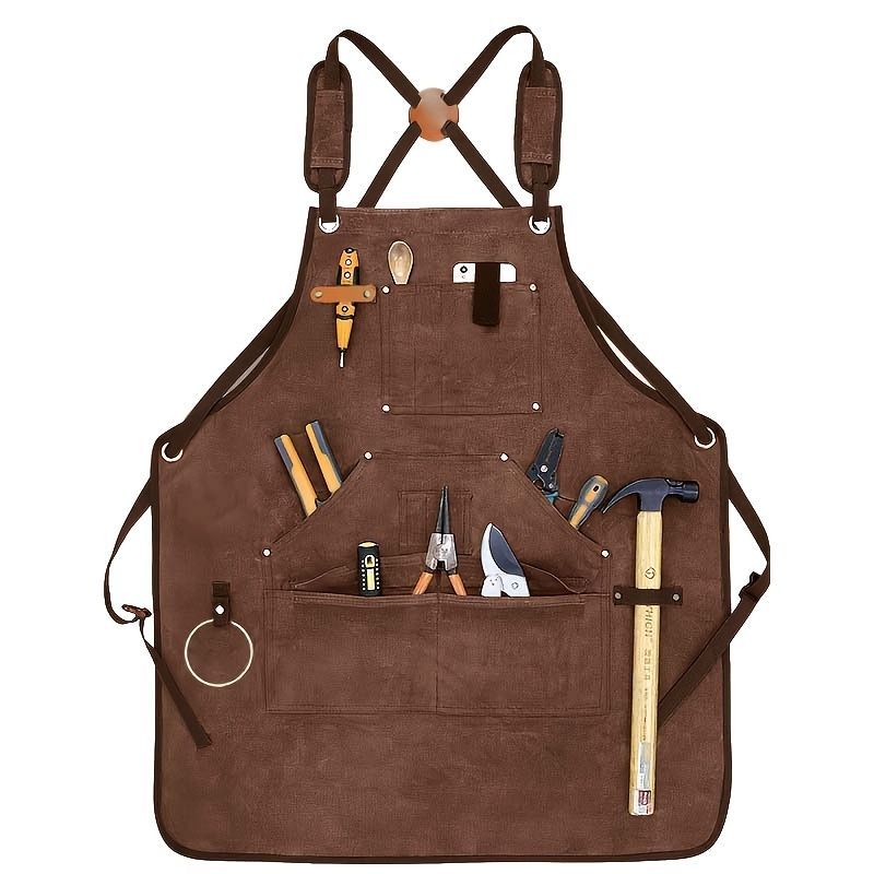 Waterproof Apron Utility Apron Work Apron Industrial Apron Tool Storage Apron - Gray - Size regular