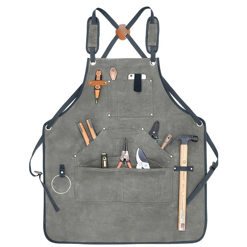 Waterproof Apron Utility Apron Work Apron Industrial Apron Tool Storage Apron - Mocha - Size regular