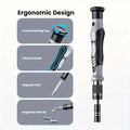 Black precision screwdriver set, drill bit set, DIY tools, professional tools, high-quality tools, electronics repair kit, compact tool set, durable screwdriver bits