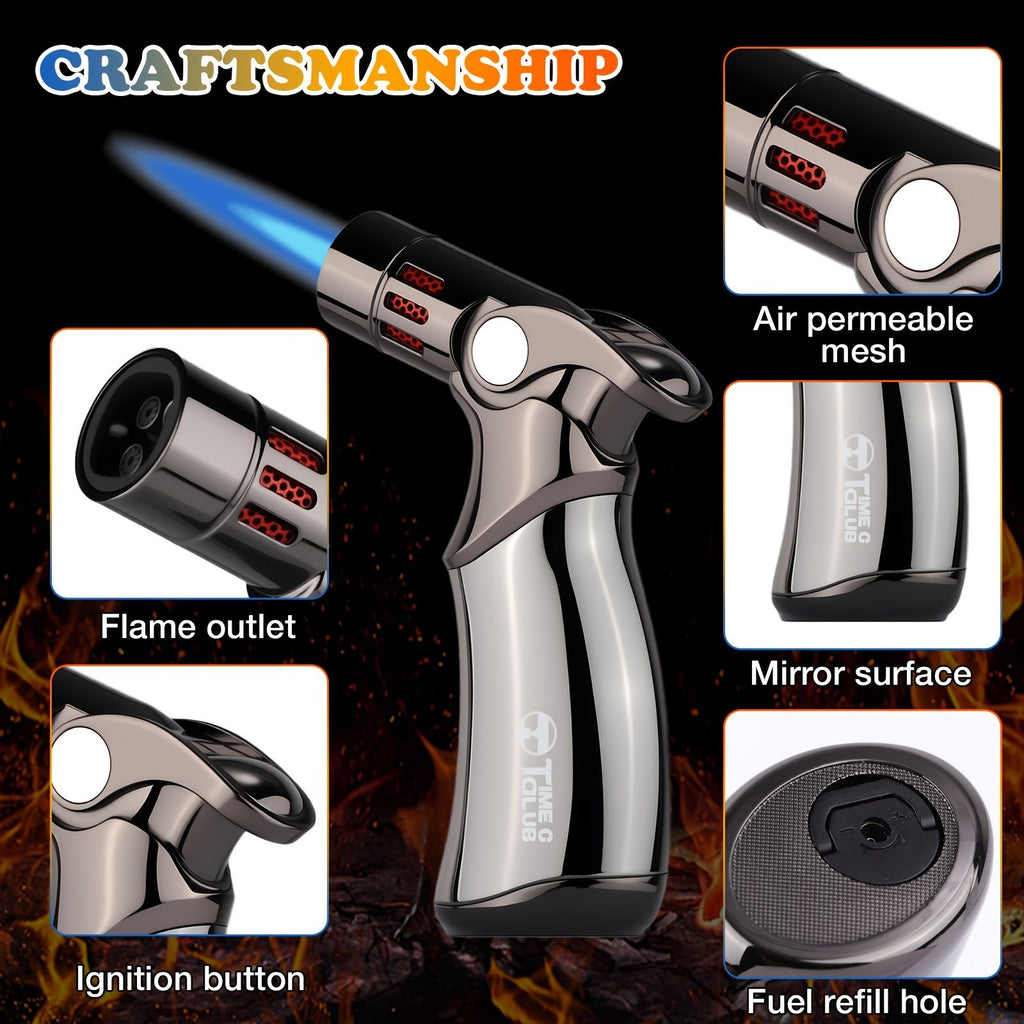 butane torch lighter, refillable torch lighter, air-permeable mesh lighter, mirror finish lighter, professional soldering lighter, candle lighting torch, Australian market lighter, butane fuel lighter