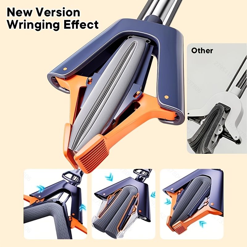 Black self-wringing sponge mop, Australian household mop, floor cleaning tool, comfortable mop, durable sponge mop, spill cleaning, timber floor mop