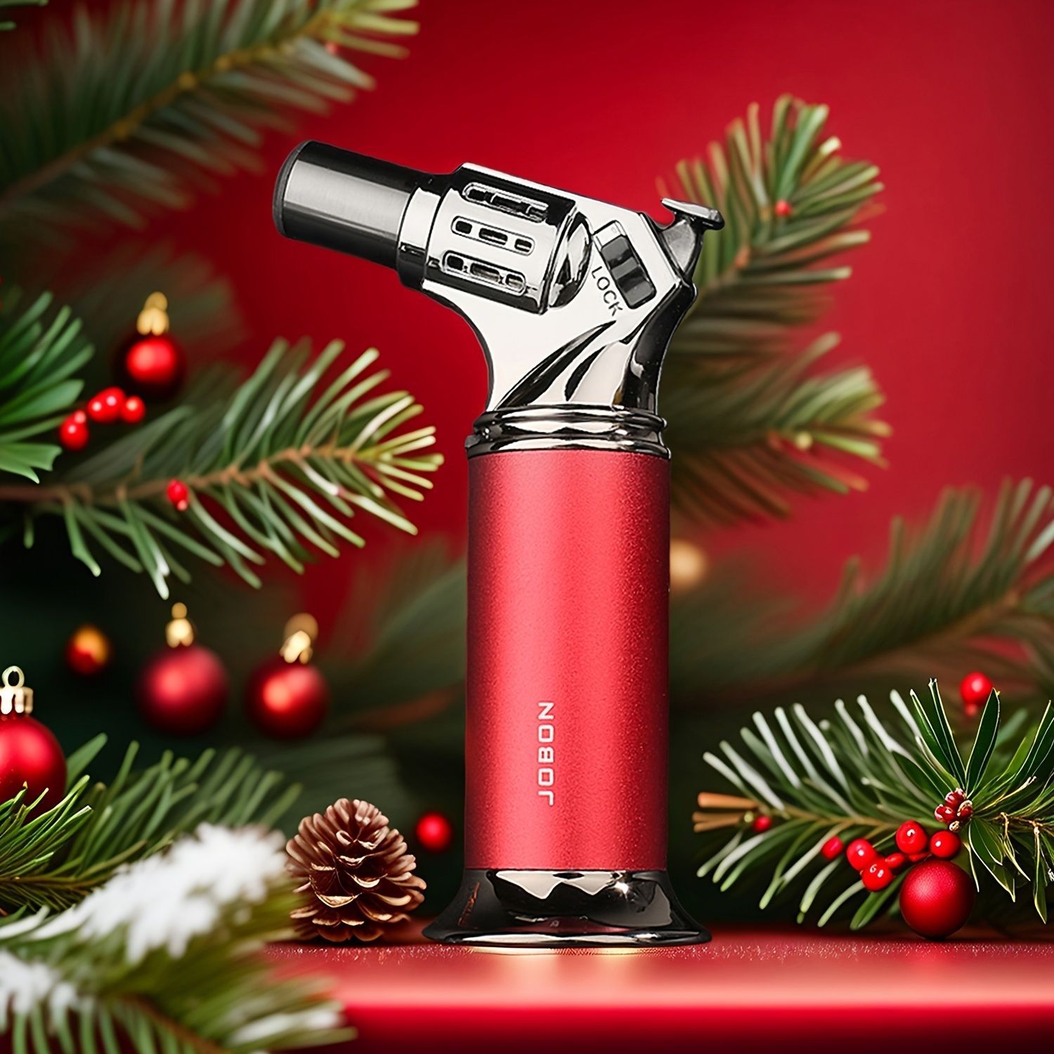 Red Jet Flame Torch Lighter, Wind-resistant Lighter, Refillable Butane Lighter, Electrician Soldering Tool, DIY Heat Tool, Campfire Lighter, 2‑Pack Lighter