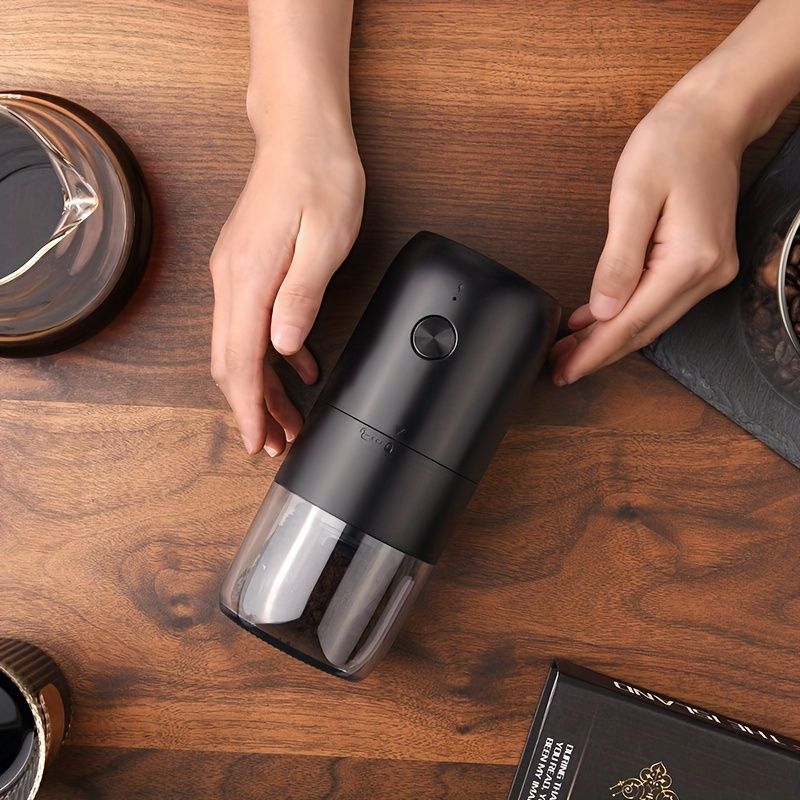 electric coffee grinder, Cliton coffee grinder, ceramic conical burr, portable coffee grinder, rechargeable coffee grinder, espresso coffee grinder, pour-over coffee grinder, Australia coffee grinder - White - Size set