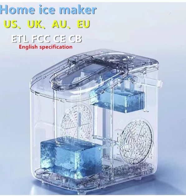 mini ice maker, household ice maker, portable ice maker, desktop ice maker, automatic ice maker, smart ice maker, bullet ice maker, dormitory ice maker, Australia, summer, small appliance, countertop ice machine - White - Size Australian Standard