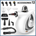 multifunctional steam cleaner, high-pressure steam cleaner, home cleaning Australia, air conditioner cleaner, kitchen range hood cleaner, chemical-free cleaning, steam sanitizer - White - Size A12-piece set