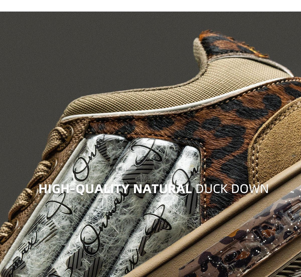 Leopard Print Sneakers Platform Chunky Shoes High-Top Casual Shoes Unisex - Leopard print brown - Size 8(AU8/EU41)