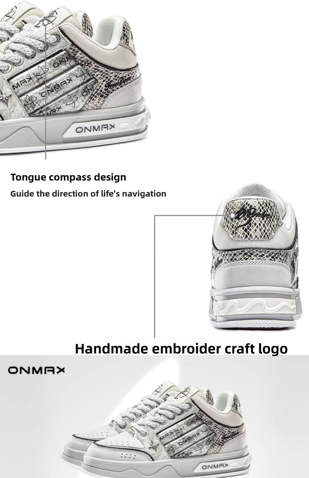 Women'S Casual Board Shoes Silver Snake Sneakers Trendy Women'S Sneakers - Silver - Size 8(AU8/EU39)