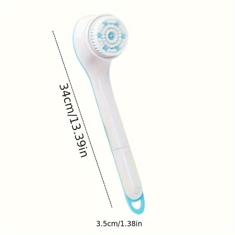 Electric Bath Brush Soft Bristle Body Scrubber Long Handle Back Scrubber Dorm - White - Size 01