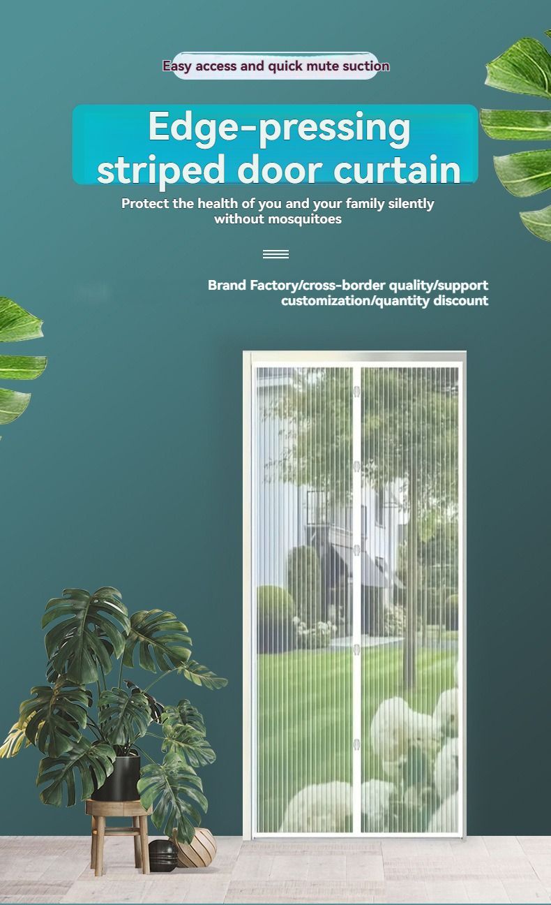 Magnetic Screen Door Self-Sealing Mesh Curtain Heavy-Duty Screen Door Insect - White - Size 80-210cm