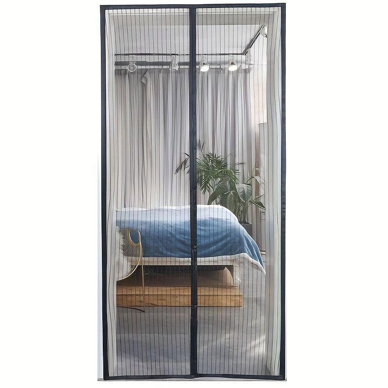 Magnetic Screen Door Self-Sealing Mesh Curtain Heavy-Duty Screen Door Insect - White - Size 80-210cm