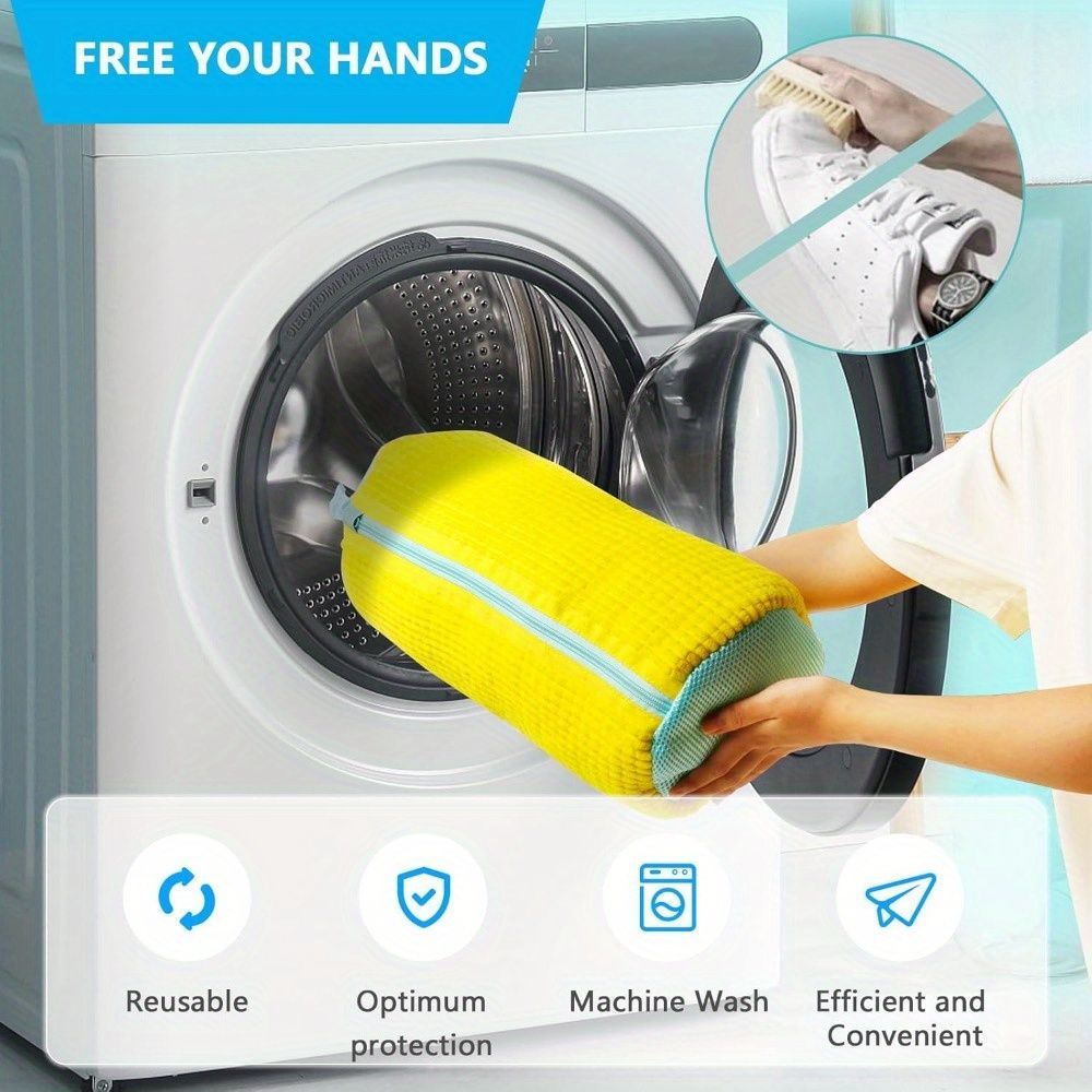 Shoe Washing Machine Bag Durable Shoe Bag Shoe Cleaning Accessory Sneakers - Gray - Size 001