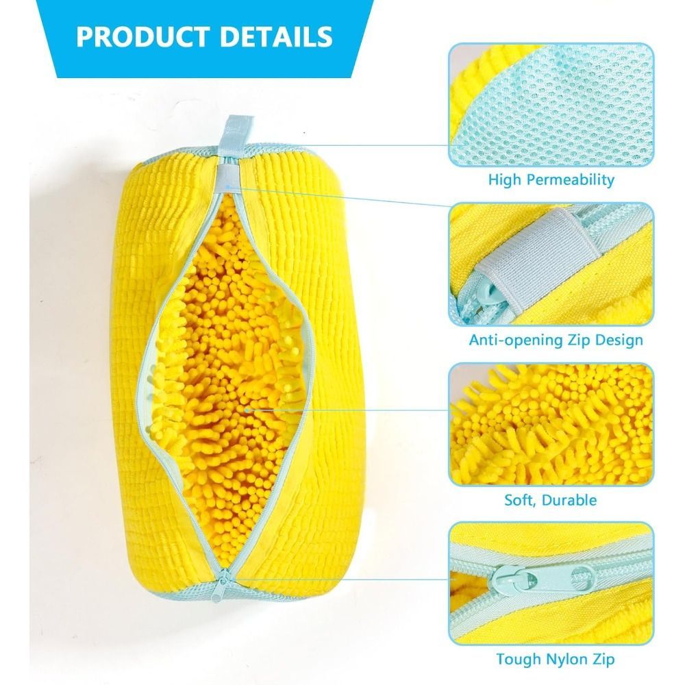 Shoe Washing Machine Bag Durable Shoe Bag Shoe Cleaning Accessory Sneakers - Yellow - Size 001