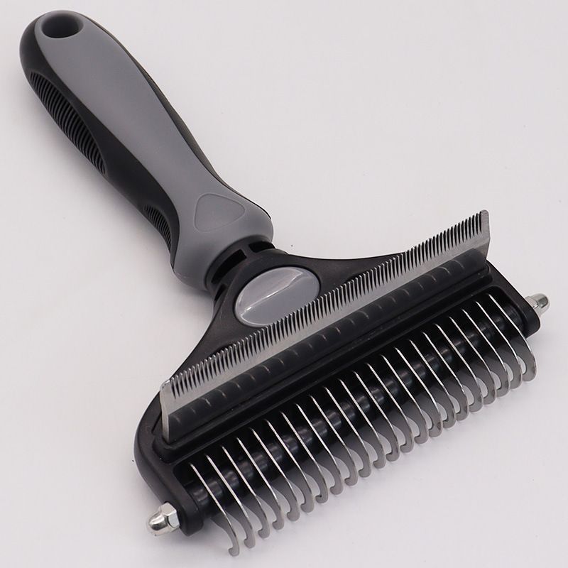 Pet Hair Remover Brush Double-Sided Pet Brush Pet Grooming Tool Dog Brush Cat - White - Size Large -91 teeth