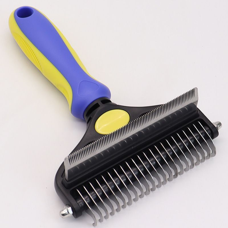 Pet Hair Remover Brush Double-Sided Pet Brush Pet Grooming Tool Dog Brush Cat - White - Size Small size -fine teeth 67