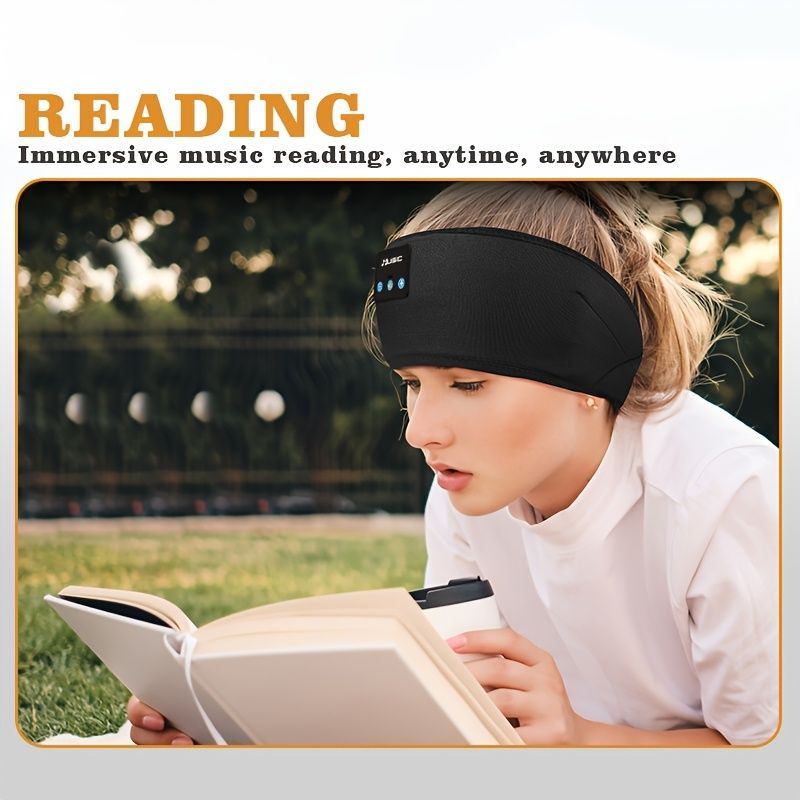 Wireless Sleep Headphones Headband Headphones Music Eye Mask Side Sleeper - Gray - Size 001