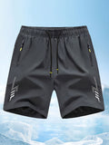 Men'S Athletic Shorts Gym Shorts Running Shorts Side Pocket Shorts Zippered - Gray - Size S
