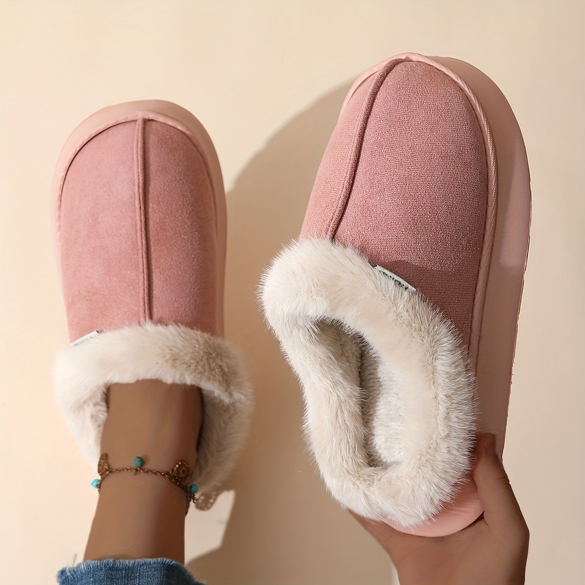 Women'S Furry Slippers Cosy House Shoes Australian Women’S Lounge Slippers Warm - Gray - Size 38
