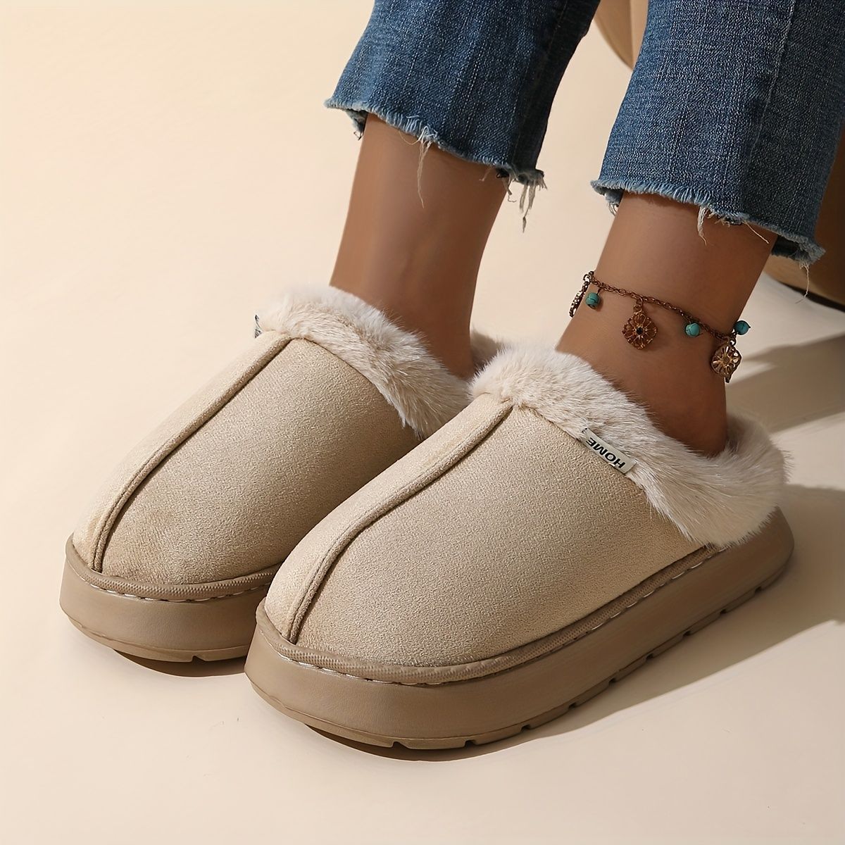 Women'S Furry Slippers Cosy House Shoes Australian Women’S Lounge Slippers Warm - Gray - Size 42