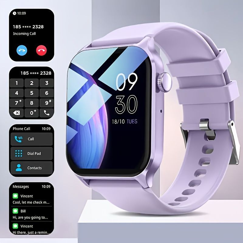 Smart Watch 1.83-Inch Screen Wireless Call Wireless Music Voice Control Sports - Black - Size 001