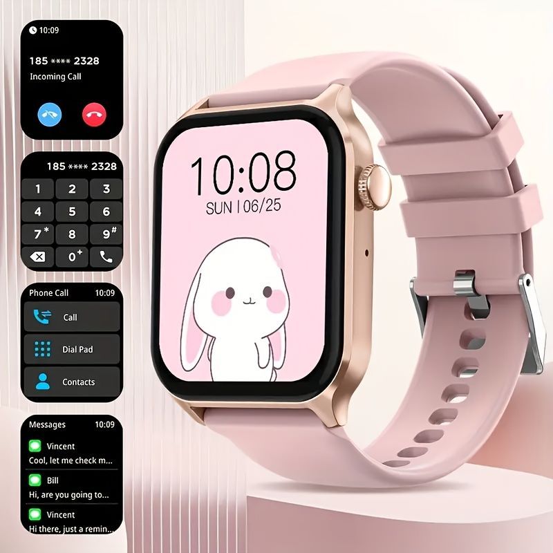 Smart Watch 1.83-Inch Screen Wireless Call Wireless Music Voice Control Sports - White - Size 001