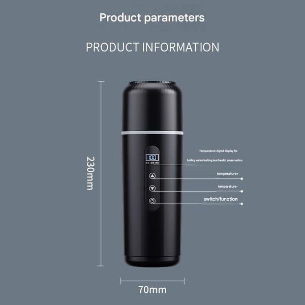 Car Electric Kettle 12V 24V 500ml 316 Stainless Steel Travel Water Boiler