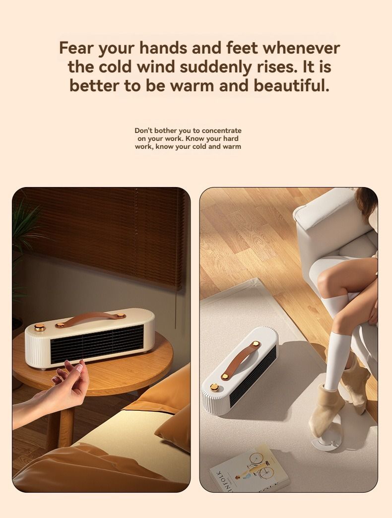 Desktop Ceramic Fan Heater Portable Mini Electric Heater Quiet Energy Saving