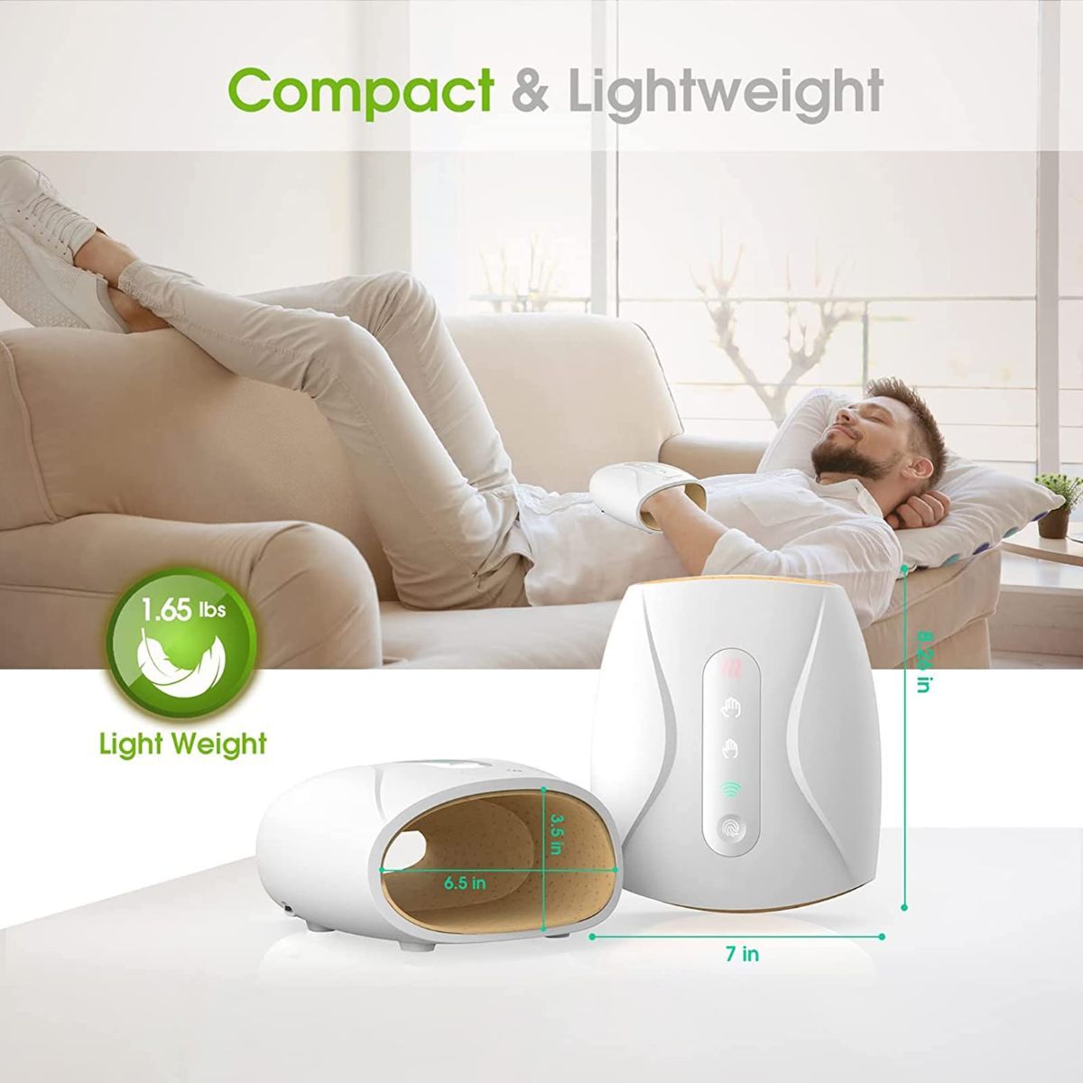 Electric Hand Massager, 3 Levels Cordless Accupressure Massager with Air Pressure Compress for Arthritis, Palm Massage, Finger Numbness Coldness Relief