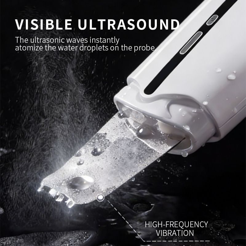 2-in-1 Ultrasonic Skin Scrubber & EMS Massager: Red/Blue Light Therapy for Deep Cleansing, Blackhead Removal & Essence Absorption - Dark Gray - Size 20cm