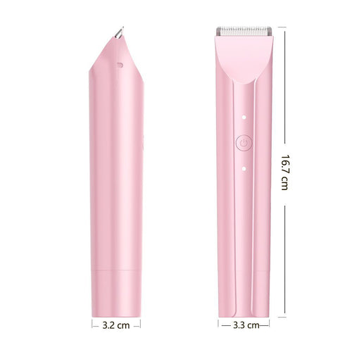 2-in-1 Waterproof Body Trimmer & Shaver – 3mm/6mm Guide, Floating Head, Painless Hair Removal for Women - White - Size 20cm