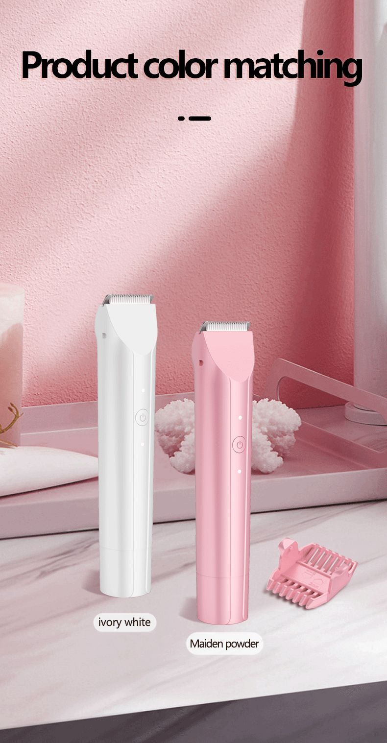 2-in-1 Waterproof Body Trimmer & Shaver – 3mm/6mm Guide, Floating Head, Painless Hair Removal for Women - White - Size 20cm