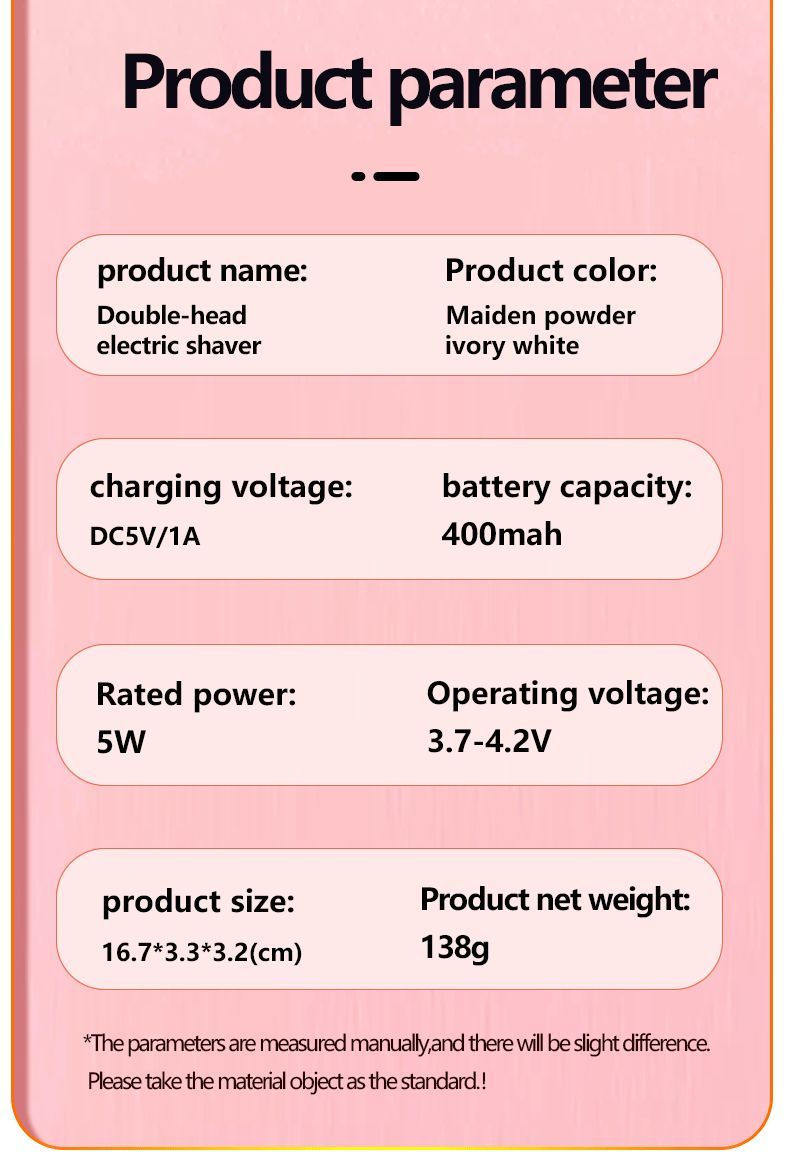 2-in-1 Waterproof Body Trimmer & Shaver – 3mm/6mm Guide, Floating Head, Painless Hair Removal for Women - White - Size 20cm
