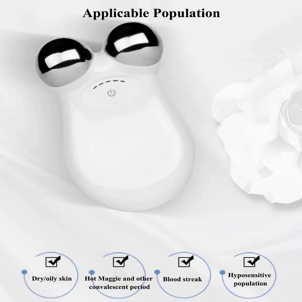 Microcurrent Facial Device,Enhances The Ability to Lift The Face and Tighten The Skin,Facial Wrinkle Equipment - White - Size 106mm