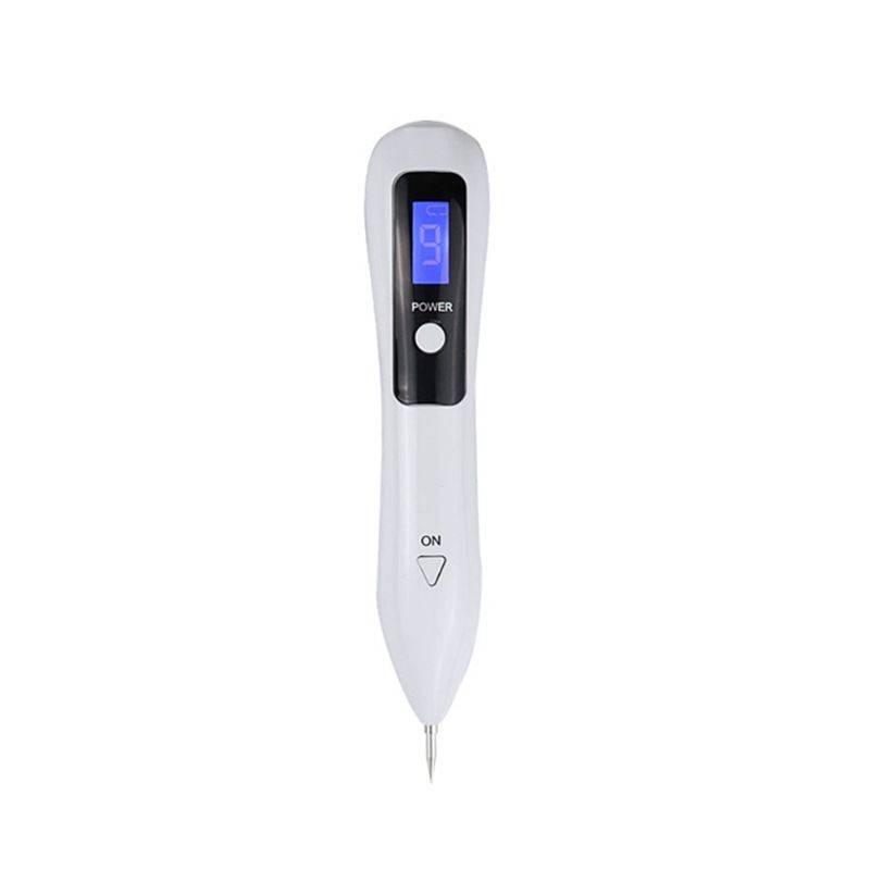 9-Speed Skin Tag Remover Pen - USB Rechargeable Mole Wart Removal Tool, LCD Display & Safety Lock, Painless Professional Spot Remover for Face and Body Home Use - White - Size 19cm