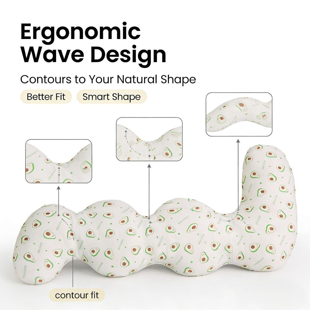 Long Rectangular Leg Pillow for Side Sleeping, Breathable Summer Cushion with Removable Washable Cover, Slim Lightweight Support Pillow for Bed Sofa Couch Travel Use - Beige - Size 100cm