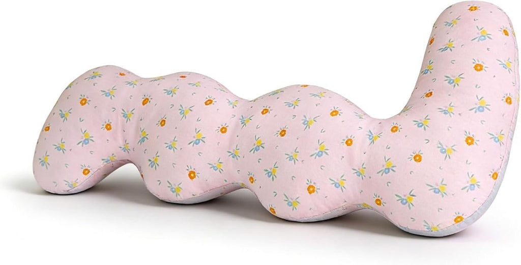 Long Rectangular Leg Pillow for Side Sleeping, Breathable Summer Cushion with Removable Washable Cover, Slim Lightweight Support Pillow for Bed Sofa Couch Travel Use - Pink - Size 130cm