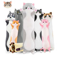 Long Cat Plush Pillow Cat Plush Toy PP Fabric Pillow Soft Cat Pillow Cat-Themed - Gray - Size 27.5in