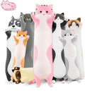 Long Cat Plush Pillow Cat Plush Toy PP Fabric Pillow Soft Cat Pillow Cat-Themed - Pink - Size 19.7in