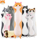 Long Cat Plush Pillow Cat Plush Toy PP Fabric Pillow Soft Cat Pillow Cat-Themed - Yellow - Size 51.2