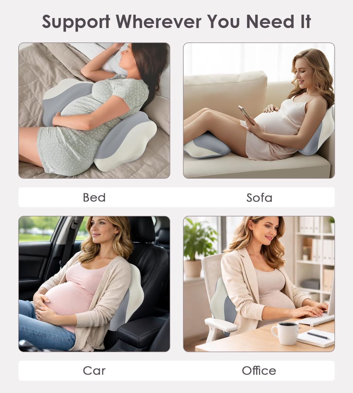 Pregnancy Pillows for Sleeping, Memory Foam Maternity Pillow Support for Back Belly HIPS, Adjustable Travel Wedge Pillow for Pregnant Women, Side Sleeping Pregnant Pillows with Cooling Pillowcase - Pink - Size 27.5in