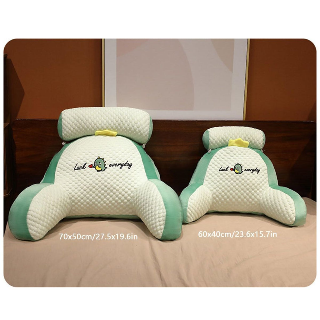 Reading Pillow for Kid Or Adult Large Back Pillow for Sitting Up in Bed Detachable Neck Roll with Arms Large Bed Rest Pillow Back Pillow for Sitting in Bed Watching TV Reading - Yellow - Size 70*50CM