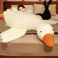 Giant White Goose Plush Pillow Soft Fabric Pillow Sleeping Companion Hugging - White - Size 20in