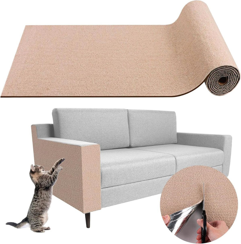 Cat Scratching Pad DIY Cat Accessory Cat Furniture Protection Cat Climbing - Brown - Size 15.8''×118''
