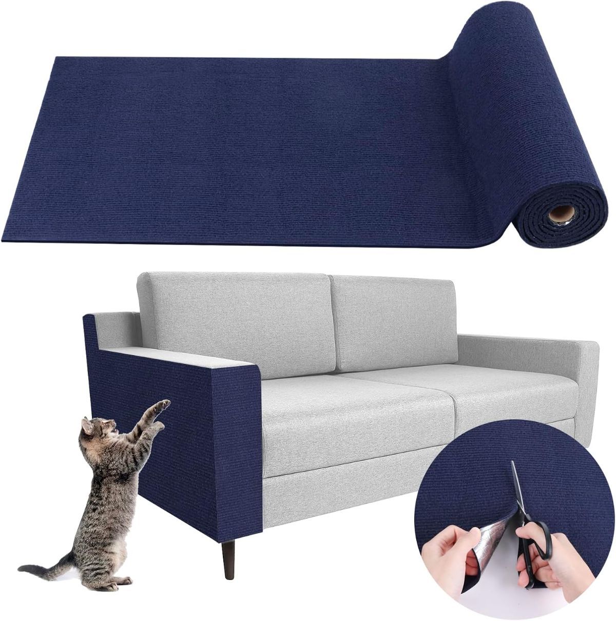 Cat Scratching Pad DIY Cat Accessory Cat Furniture Protection Cat Climbing - Green - Size 15.8''×78.7''